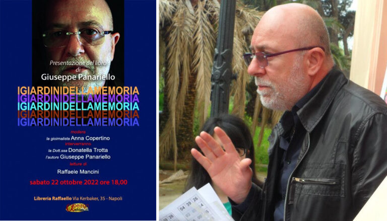 ‘I giardini della memoria’, il 22 ottobre la presentazione del libro di Giuseppe Panariello