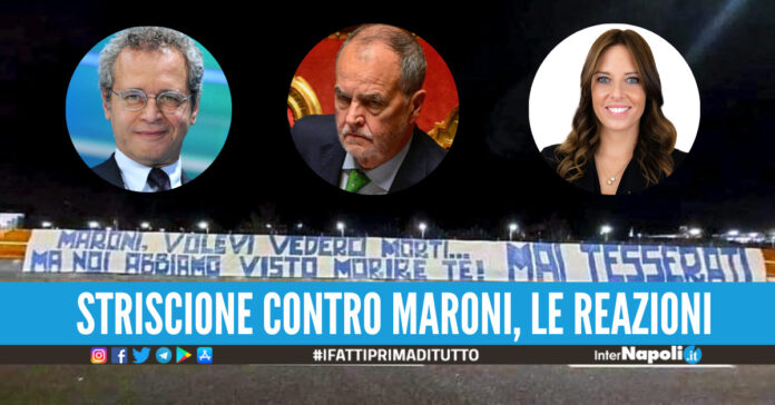 Striscione Maroni reazioni