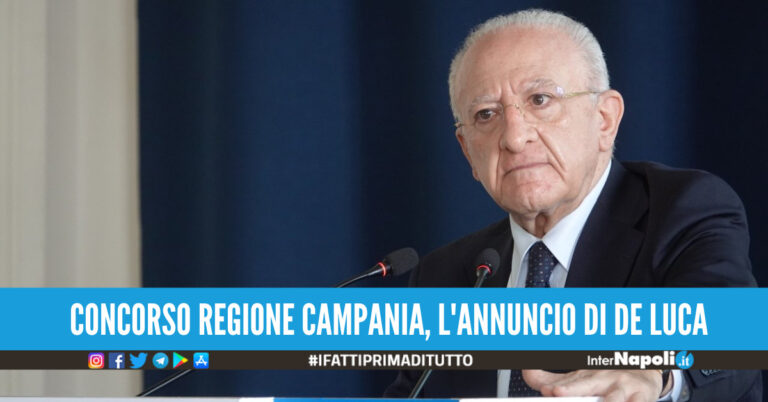 Campania, De Luca annuncia un nuovo concorso: “Altri 5mila posti di lavoro entro il 2023”