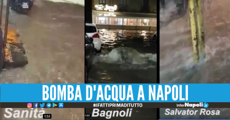 Maltempo a Napoli, strade invase dall’acqua e mezzi pubblici in tilt: le segnalazioni dei cittadini