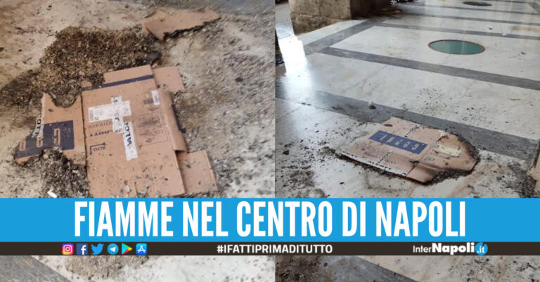 “Ragazzini allo sbaraglio”, roghi appiccati a piazza Municipio e in Galleria Umberto
