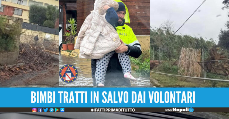 Maltempo, esondano fiumi nel Napoletano e Salernitano: Protezione civile salva famiglie con bambini
