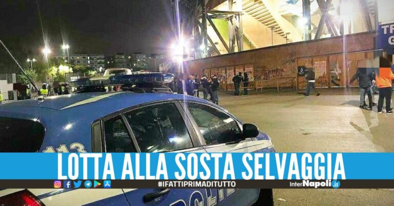 Rimosse 87 auto fuori lo stadio Maradona, beccati 22 parcheggiatori