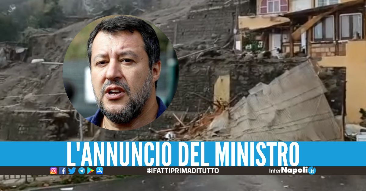 "Ci sono 8 morti per la frana a Ischia", le parole del vicepremier Salvini