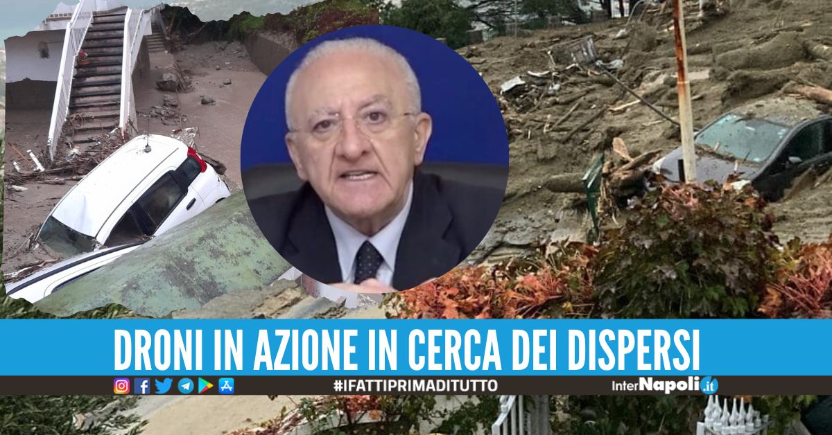 a Frana ad Ischia, De Luca: "150 famiglie sfollate da casa: c'è pericolo"