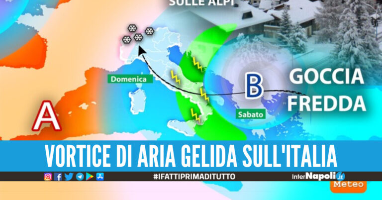 Pioggia e gelo, vortice ciclonico si abbatte sull’Italia: le previsioni