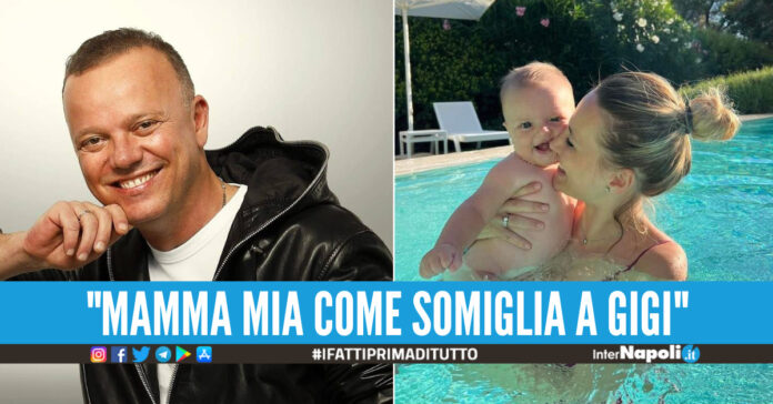 Gigi D'Alessio, il piccolo Francesco tra le braccia di mamma Denise Esposito