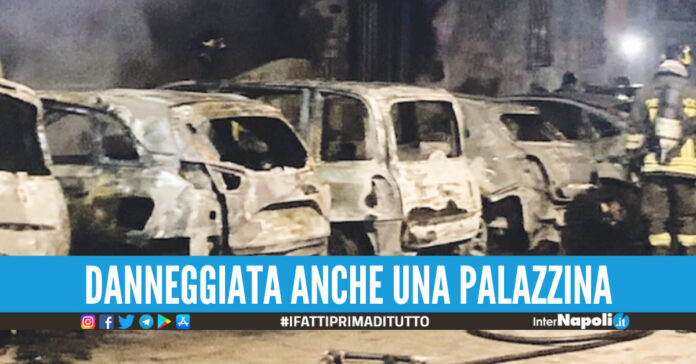 portici incendio auto