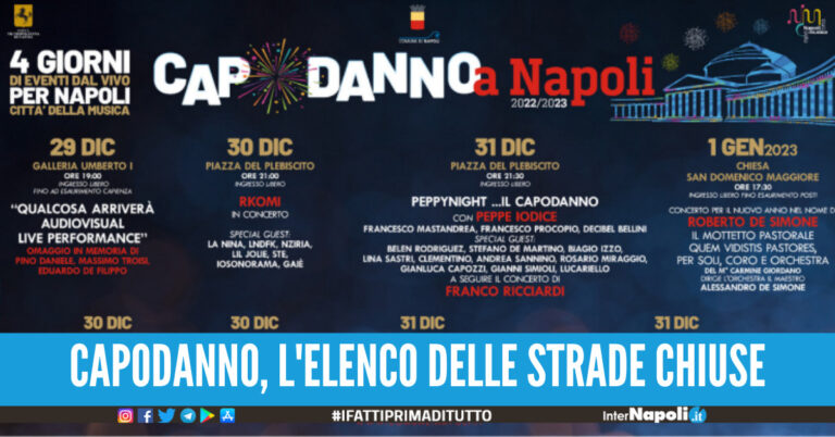 Il Capodanno a Napoli è già iniziato, stasera al via la 4 giorni di eventi l'elenco delle strade chiuse