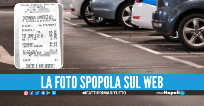 Sullo sfondo immafine di repertorio, nel riquadro foto scontrino pubblicato da La Repubblica