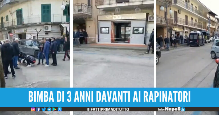Rapina a Qualiano, spuntano dalle fogne e sparano: nella gioielleria anche una bimba di 3 anni