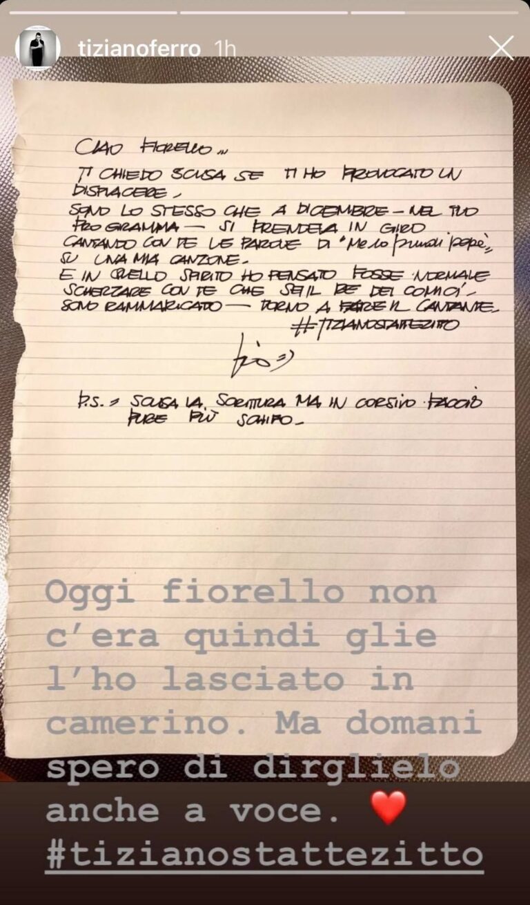 Bufera a Sanremo, «Fiorello offeso da Tiziano Ferro minaccia di lasciare il Festival»