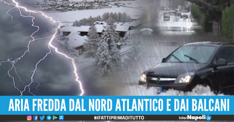 Arriva il freddo gelido, il ciclone ‘Thor’ colpirà anche la Campania: le previsioni