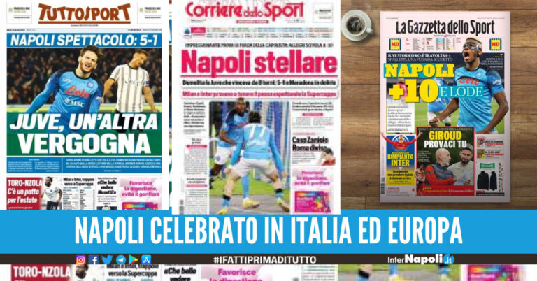 Tutti i giornali in Italia ed in Europa celebrano il Napoli, anche TuttoSport si arrende: “Figuraccia storica”
