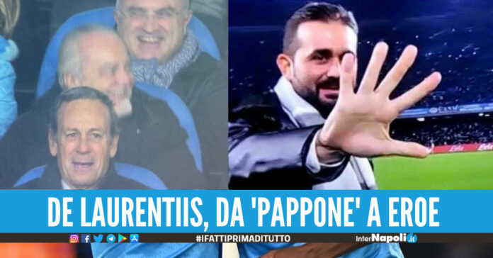 De Laurentiis impazziti allo stadio, Aurelio salta al coro contro i bianconeri ed Edo fa la manita in tv
