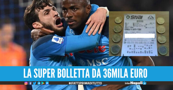 Scommette sul 5 a 1 del Napoli contro la Juve, vince 36mila euro
