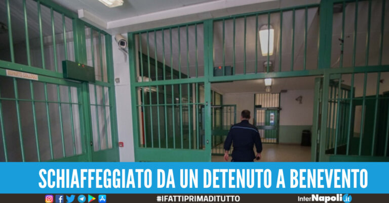 schiaffeggiato da un detenuto a Benevento