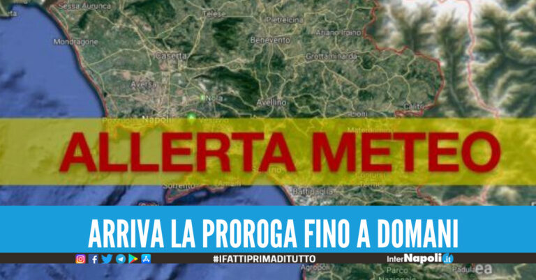 Maltempo in Campania, prorogata l’allerta meteo