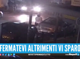 Scene da panico a Calvizzano, comitiva di amici sventa rapina al distributore di benzina