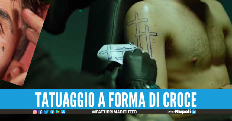 Rapinatore arrestato nel Napoletano, tradito dal tatuaggio a forma di croce stile 'Sangueblu'