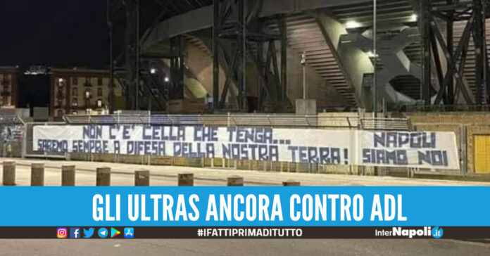 striscione contro adl stadio maradona