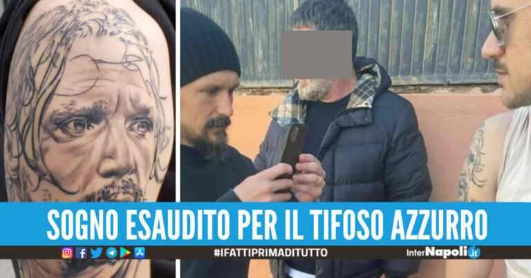 Il tifoso del Napoli col tatuaggio di Mario Rui ha incontrato il suo idolo: “Un ragazzo d’oro, mi ha fatto una promessa”