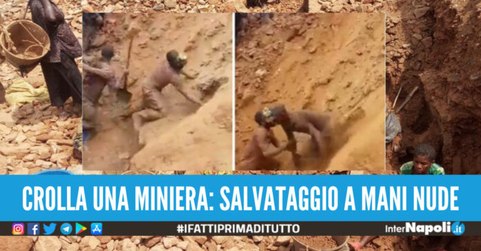 Crolla miniera d'oro in Congo, un uomo salva i suoi compagni a mani nude