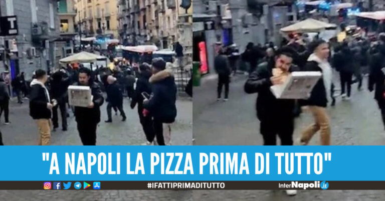 tifoso mangia pizza scontri napoli