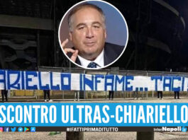 "Chiariello infame...taci!". Striscione degli ultras fuori al Maradona contro il giornalista di Canale 21