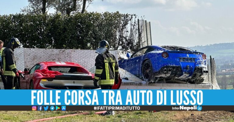 Due Ferrari si schiantano contro una villa, il video diventa virale