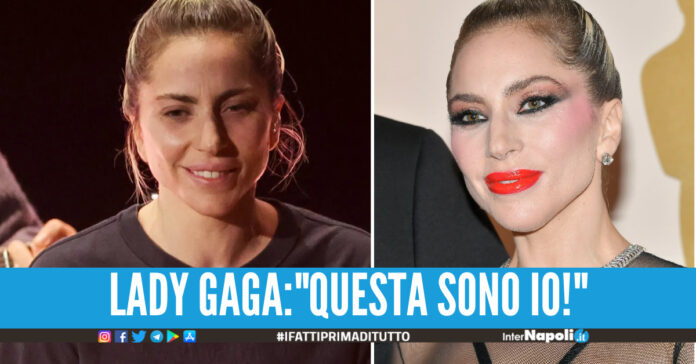 La lezione di Lady Gaga, alla notte degli Oscar senza trucco e con i jeans strappati