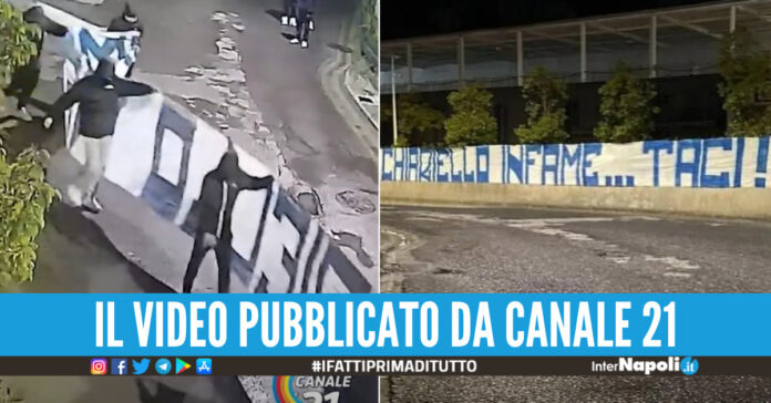 Striscione contro Chiariello
