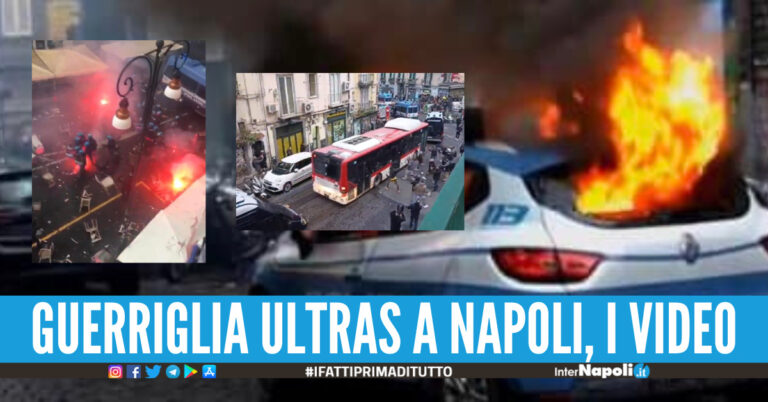 [Video]. Altri scontri a Napoli, bus con tifosi tedeschi-bergamaschi scortati di nuovo in hotel