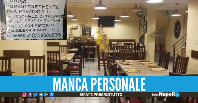 Pizzeria costretta a chiudere per mancanza di pizzaioli.