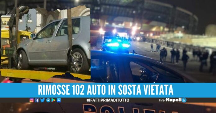 Parcheggiatori e bagarino scoperti fuori lo stadio Maradona