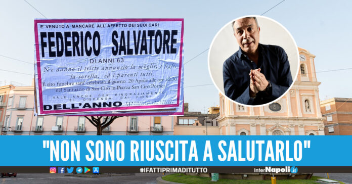 E' andato via in un’ora, il commoivente post della moglie di Federico Salvatore. Domani il funerale a Portici