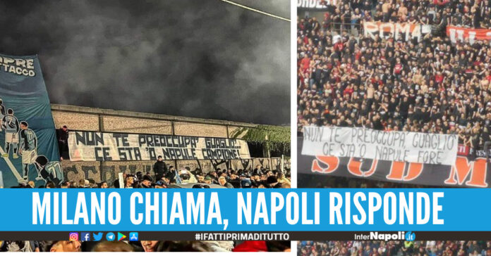 Nun te preoccupa' guaglio'...ce sta 'o Napule Campione, geniale risposta dei tifosi del Napoli ai milanisti