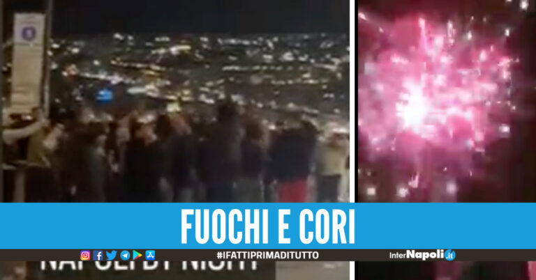 Fumogeni, fuochi e cori: la notte dei tifosi del Napoli sotto l’hotel del Milan