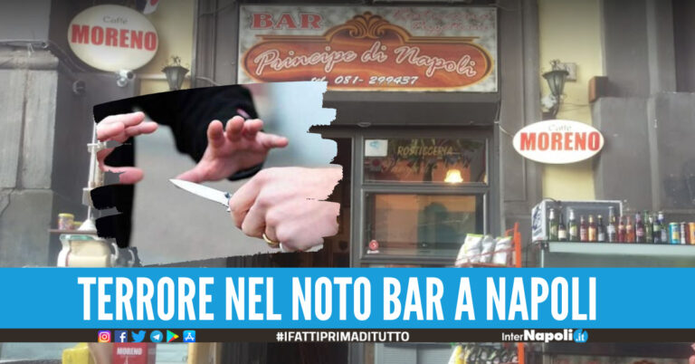 Paura nel bar a Napoli, rapinatore ferisce titolare e un cliente per 35 euro: fermato dai carabinieri