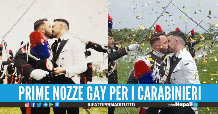 Brindisi: picchetto d'onore per un matrimonio tutto al maschile