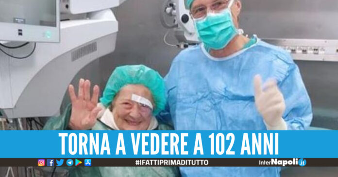Ritrova la vista a 102 anni dopo un intervento chirurgico: «Ora posso vedere i miei nipoti»