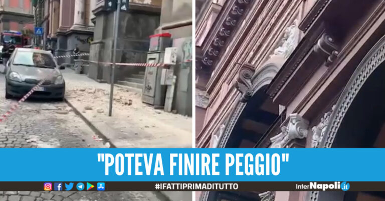 Crollo del corncione alla Galleria di Napoli, la rabbia dei residenti: “Chiediamo maggiore sicurezza”