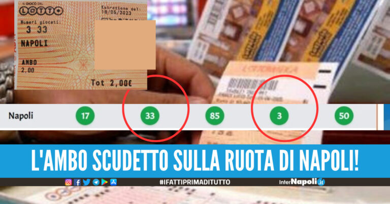Il Lotto premia i tifosi, sulla ruota di Napoli esce l'ambo dello Scudetto 3 e 33!