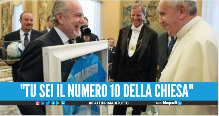 Adl incontra Papa Francesco, in regalo due maglie del Napoli e il piede di Maradona