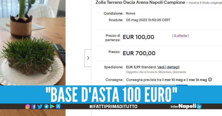 Udinese-Napoli, le zolle di terreno della Dacia Arena in vendita su Ebay