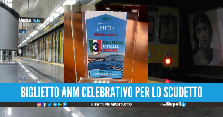 ANM e Comune di Napoli festeggiano la vittoria del terzo scudetto conquistato dalla squadra del Calcio Napoli con un biglietto celebrativo che sarà in vendita in 500mila copie a partire da martedi 16 maggio.