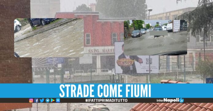 Bomba d'acqua colpisce Giugliano, Marano, Mugnano, Villaricca: strade allagate