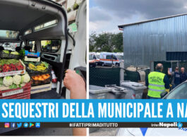 Cibo, vestiti, scarpe, parcheggio e autolavaggio abusivi sequestri della Municipale a Napoli