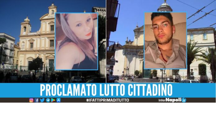 Cognati uccisi dal suocero, a Sant'Antimo e Melito i funerali di Brigida e Luigi