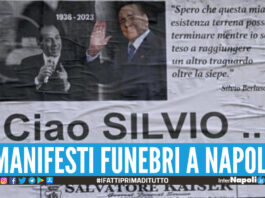 Manifesto funebre Berlusconi Napoli